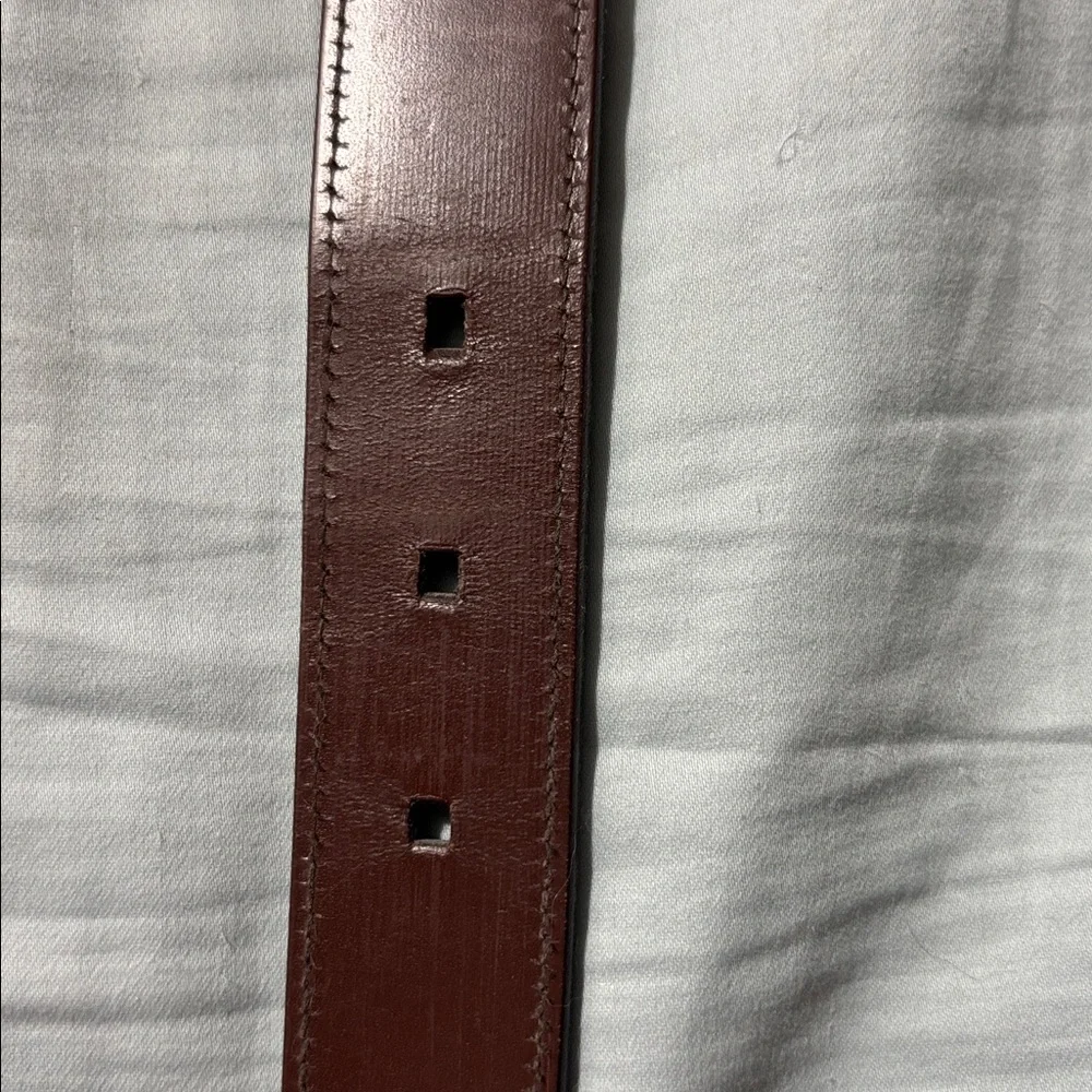 Gucci Men's Brown Leather Belt with Polished Buckle